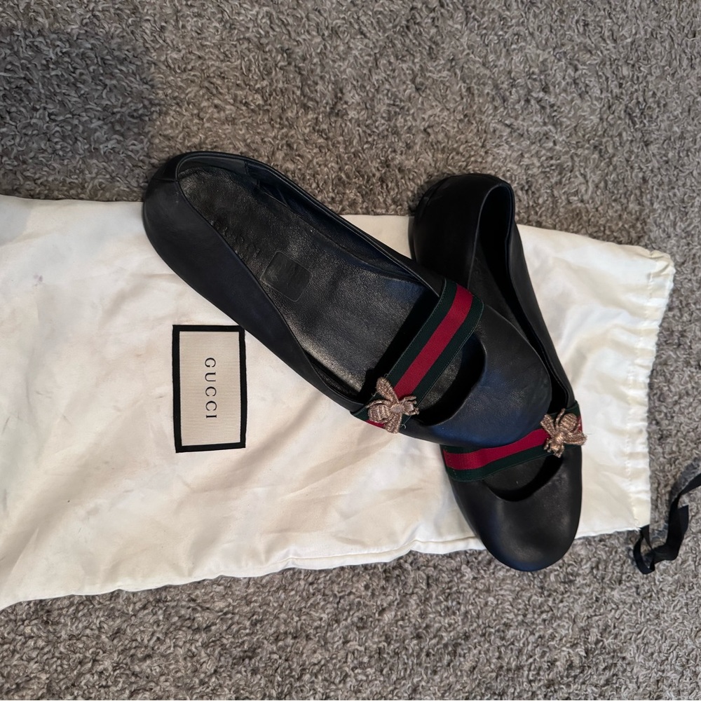 Black Gucci, school girl loafers, flats